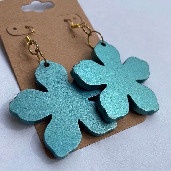 Blue Flower Earrings - Picture 1 of 5